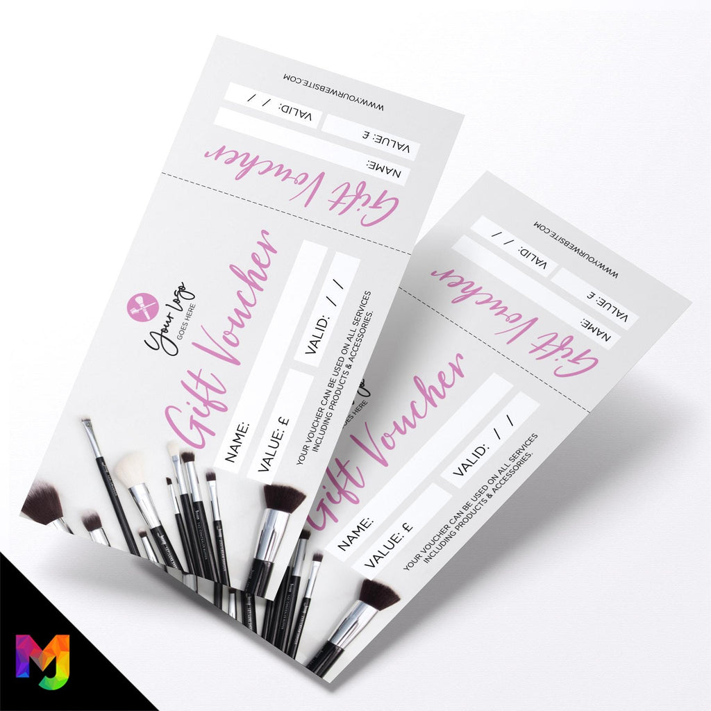 Custom printed gift vouchers | Perforated stubs | Make up artist beauty glamour model business 8