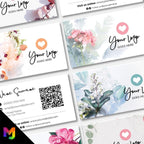 Custom Business Card Printing | Floral flowers feminine cute pink purple orange blue roses flower elegant generic businesses
