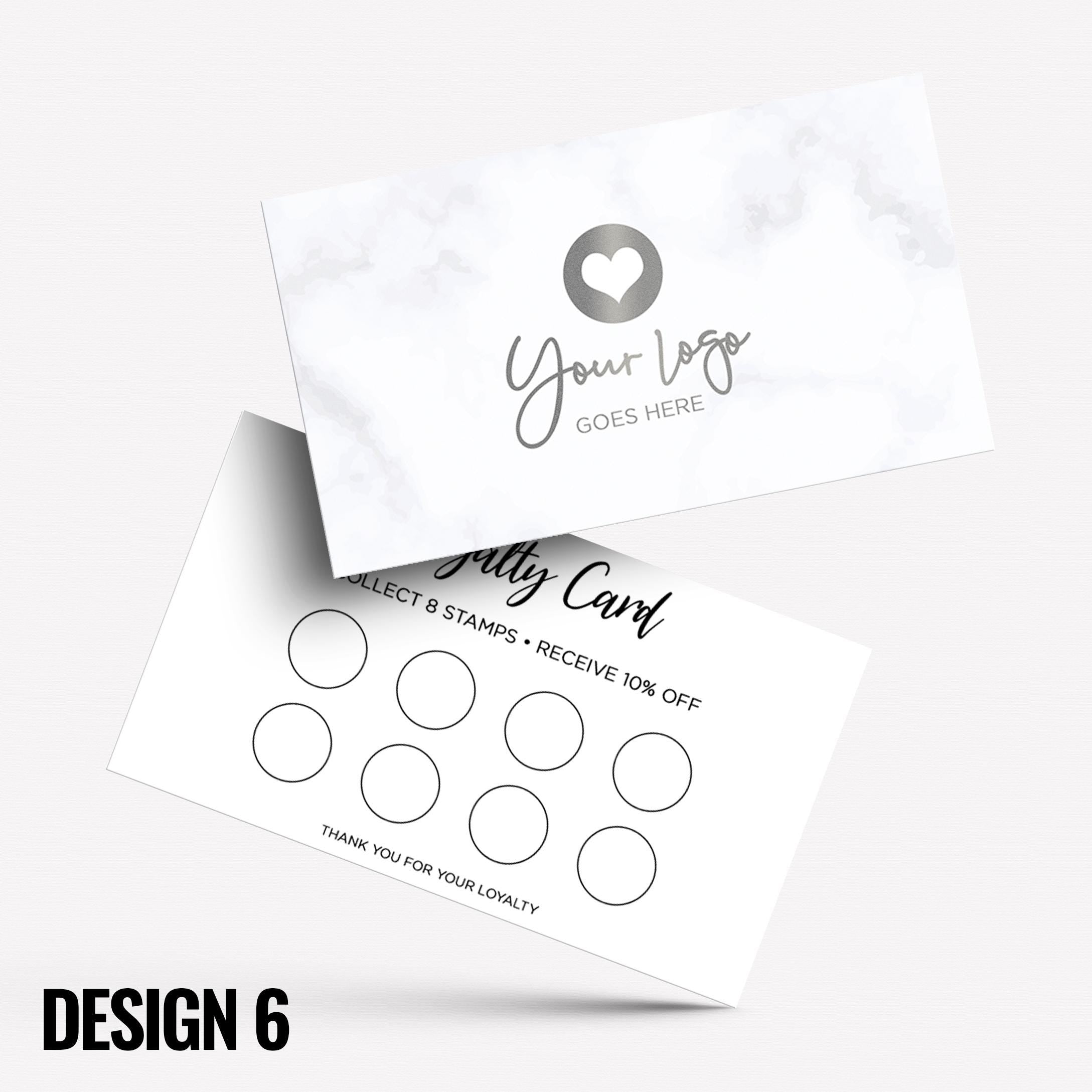 Custom printed loyalty reward cards | Marble design white black rose gold blue pink shiny elegant modern generic businesses