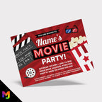 Personalised movie party style invitations invites | Cinema film making movies popcorn sweets kids adults