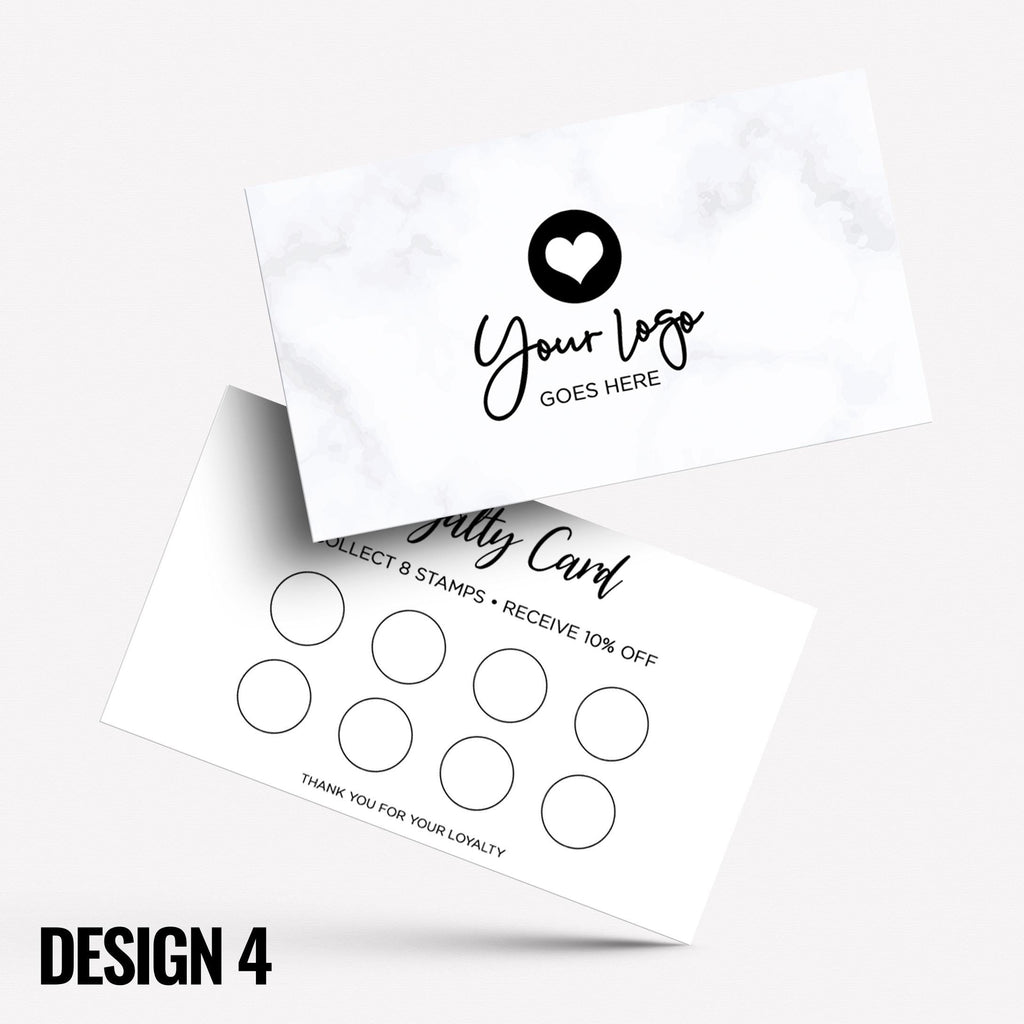 Custom printed loyalty reward cards | Marble design white black rose gold blue pink shiny elegant modern generic businesses