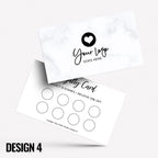 Custom printed loyalty reward cards | Marble design white black rose gold blue pink shiny elegant modern generic businesses