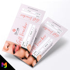 Custom printed gift vouchers | Perforated stubs | Make up artist beauty glamour model business 03