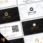 Custom Business Card Printing | Marble design white black rose gold blue pink shiny elegant modern generic businesses