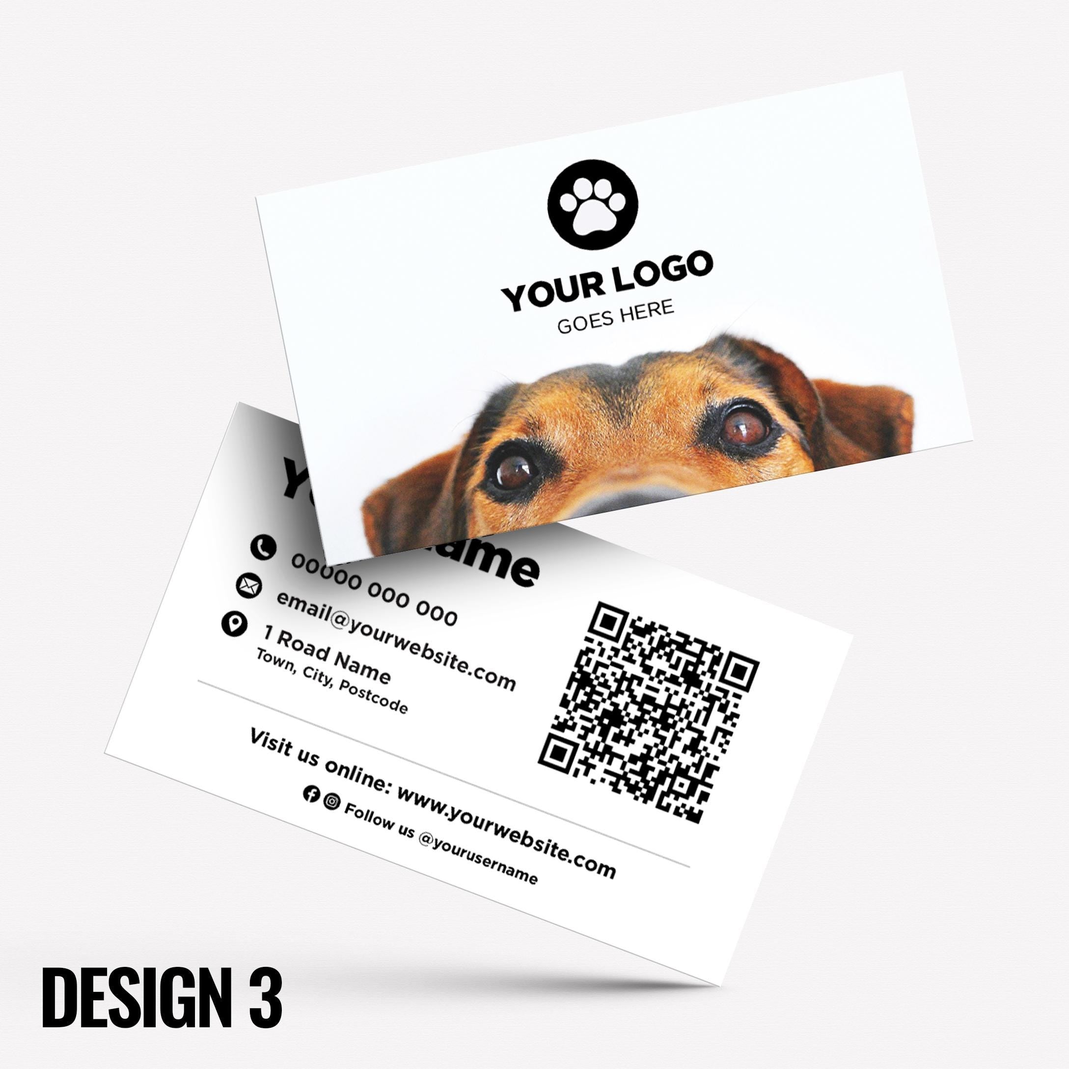 Custom Business Card Printing | Dog Cat Pets Shop Pet Walking Grooming Printed Prints Animals Supplies Businesses