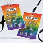Personalised LGBTQ+ Hen party style VIP pass & lanyard Invitations Invites | Gay Lesbian dares