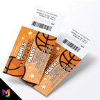 Personalised basketball party Invitations Invites sports | Perforated stubs
