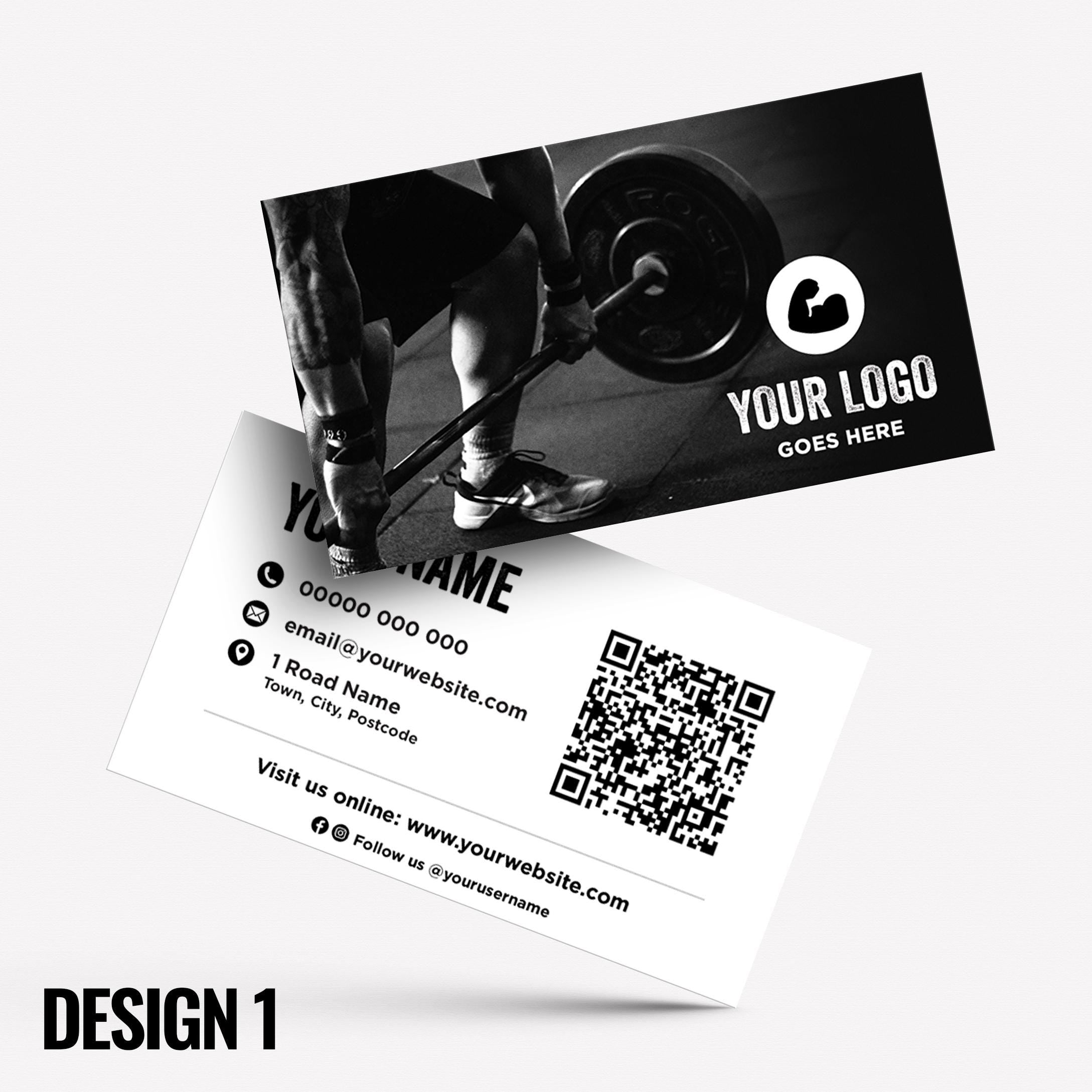 Custom Business Card Printing | Gym workout personal trainer training muscle weight lifting lift weight businesses