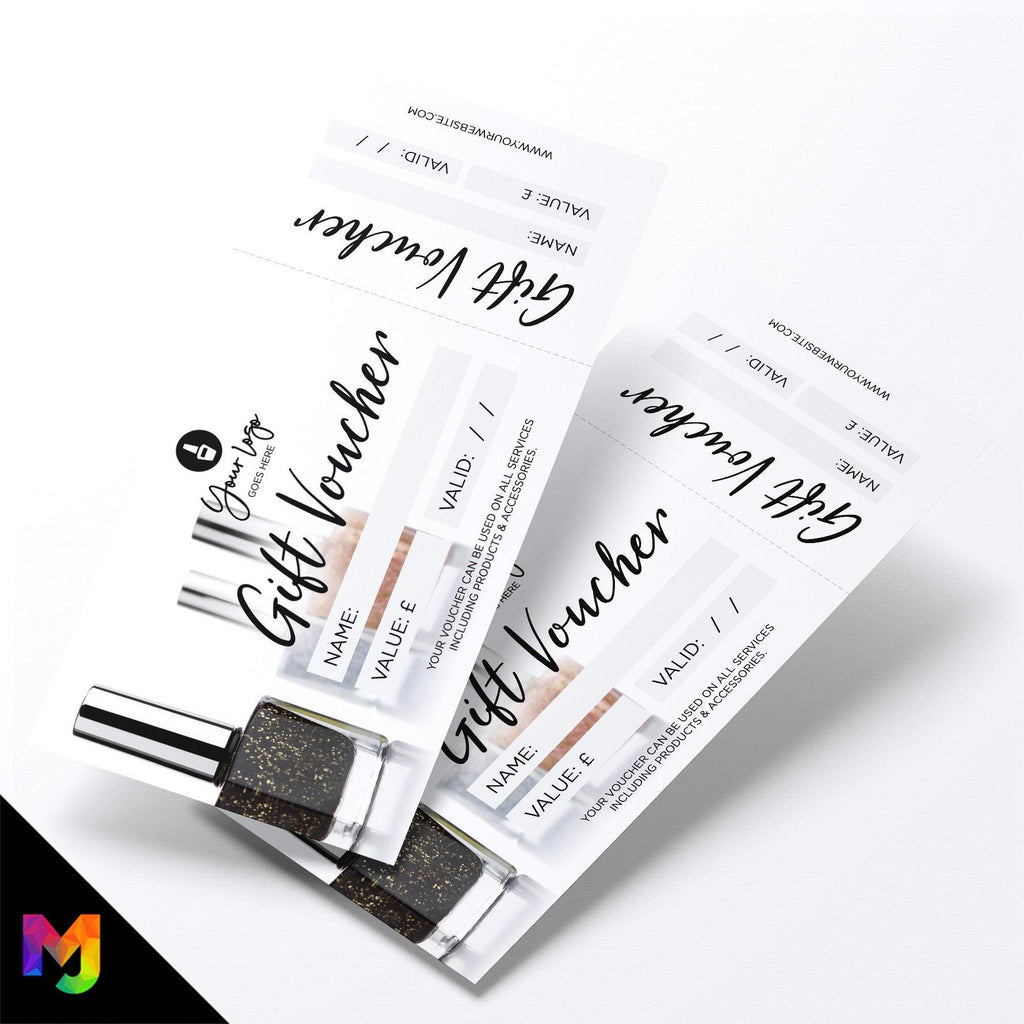 Custom printed gift vouchers | Perforated stubs | Nail technician beauty therapist salon business 04