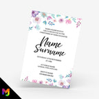 Personalised christening invitations invites | Pink purple pink floral kids baby floral elegant modern design 1