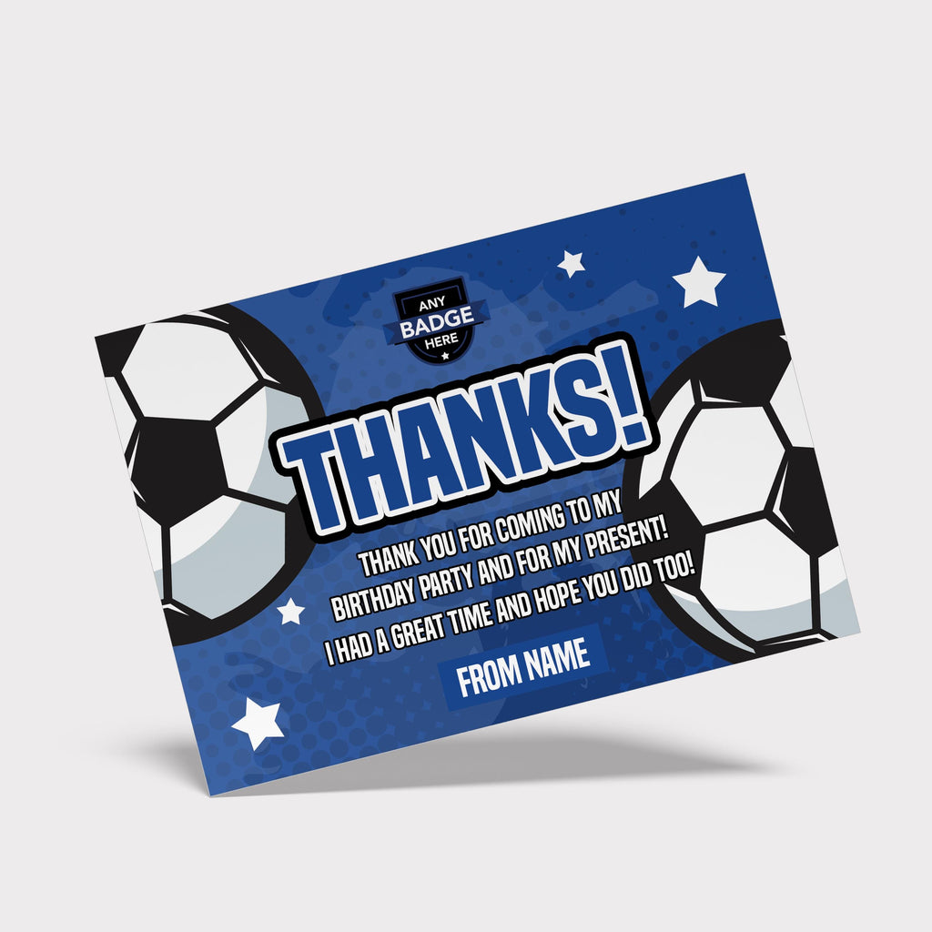 Personalised blue football shirt style Invitations Invites + thank you cards | Any colours!