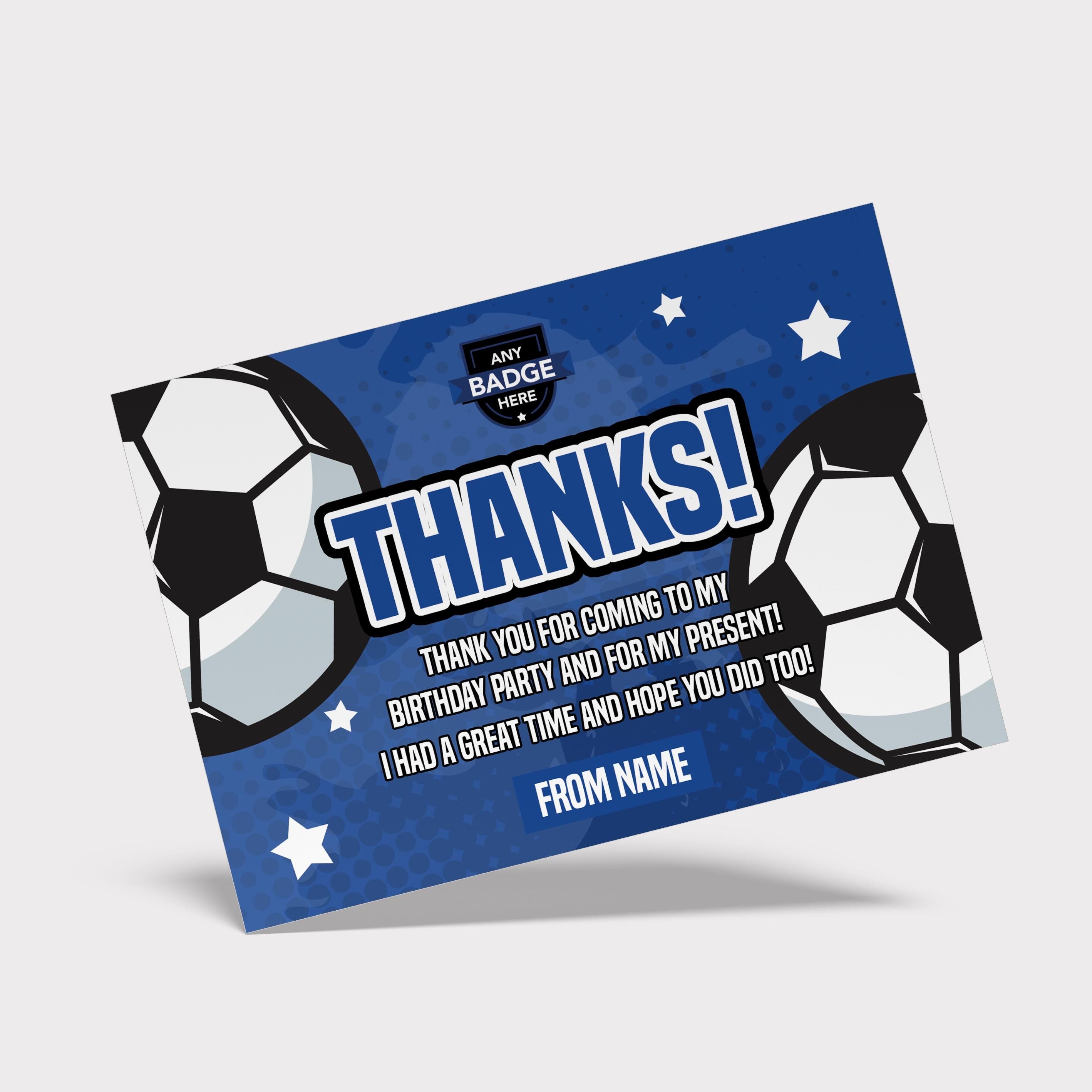 Personalised blue football shirt style Invitations Invites + thank you cards | Any colours!