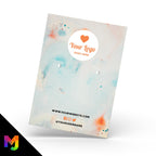 Custom jewellery backing card printing | A6 size | Orange blue drop paint abstract style design