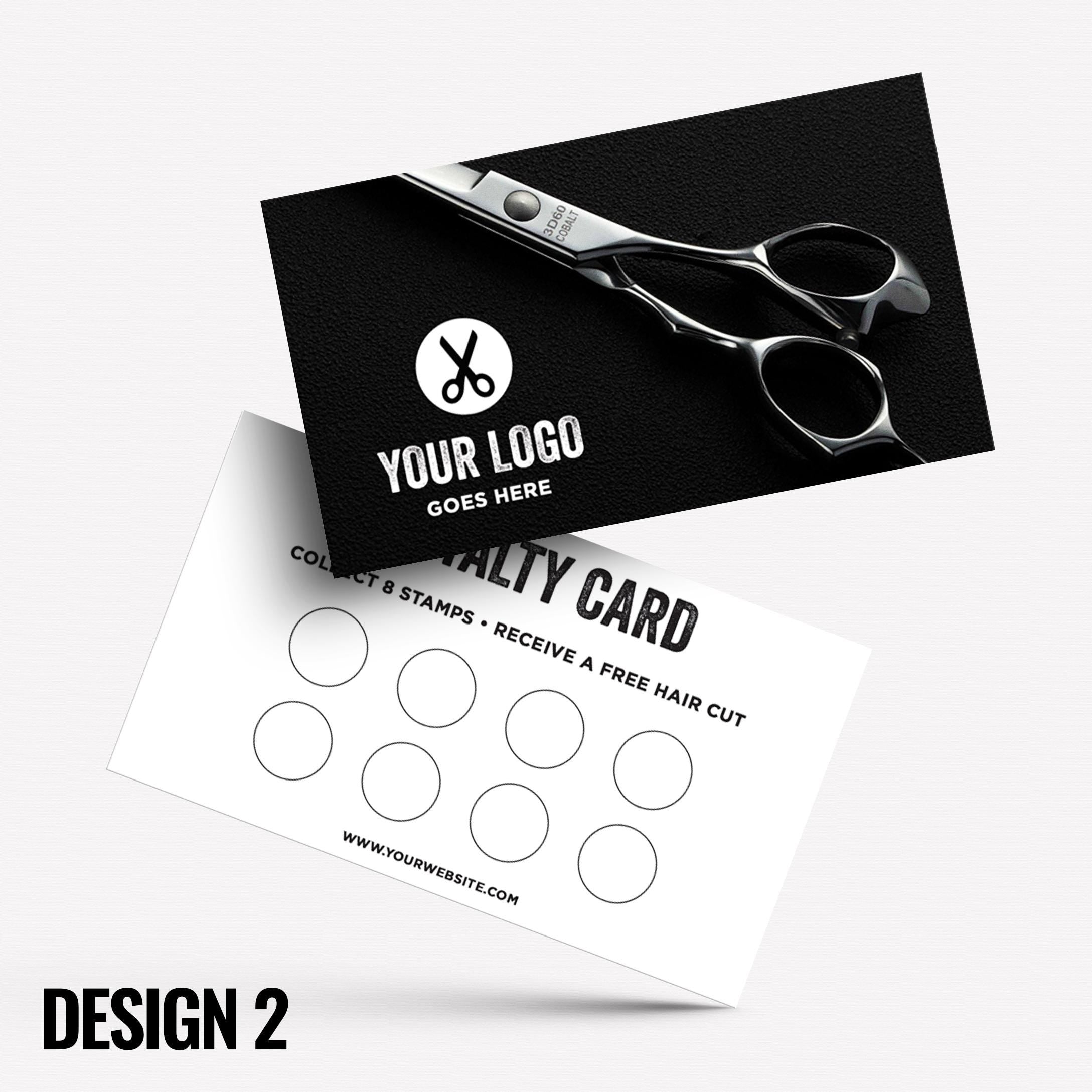 Custom printed loyalty reward cards | Barber hairdresser stylist skin fade grooming male barbers barbering cut businesses