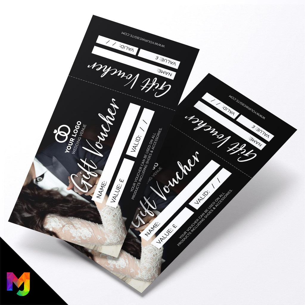 Custom printed gift vouchers | Perforated stubs | Wedding Bridal Shop Venue Marriage Celebration Bride Room Ring Jewellery 3