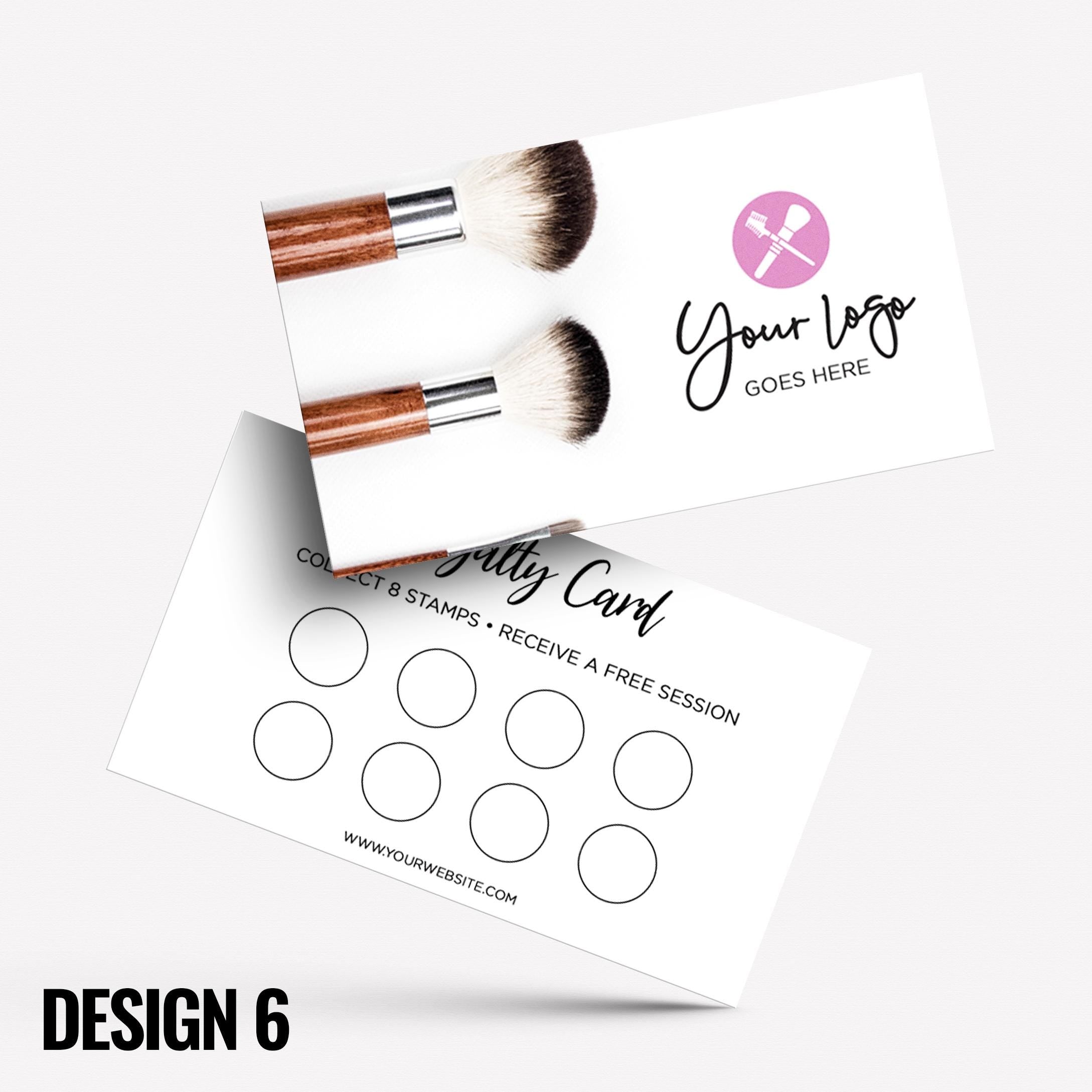 Custom printed loyalty reward cards | Make up artist MUA beautician stylist PMU girls makeup lash lips brushes businesses