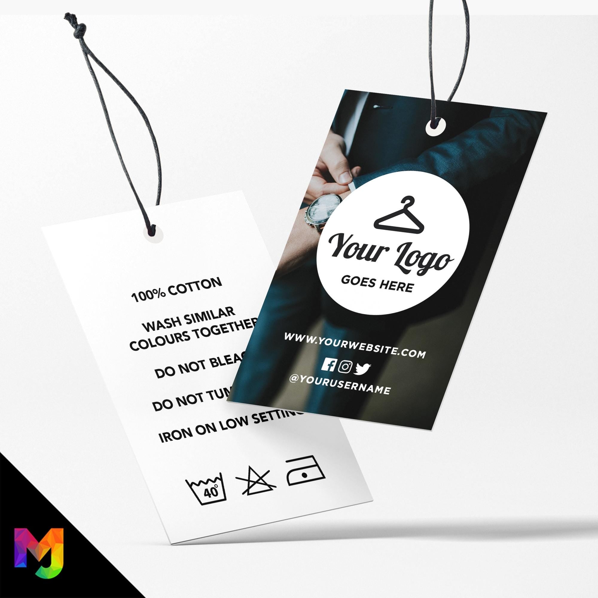 Custom printed clothing swing tags cards | Menswear suit mens clothing tailor fashion style design 1