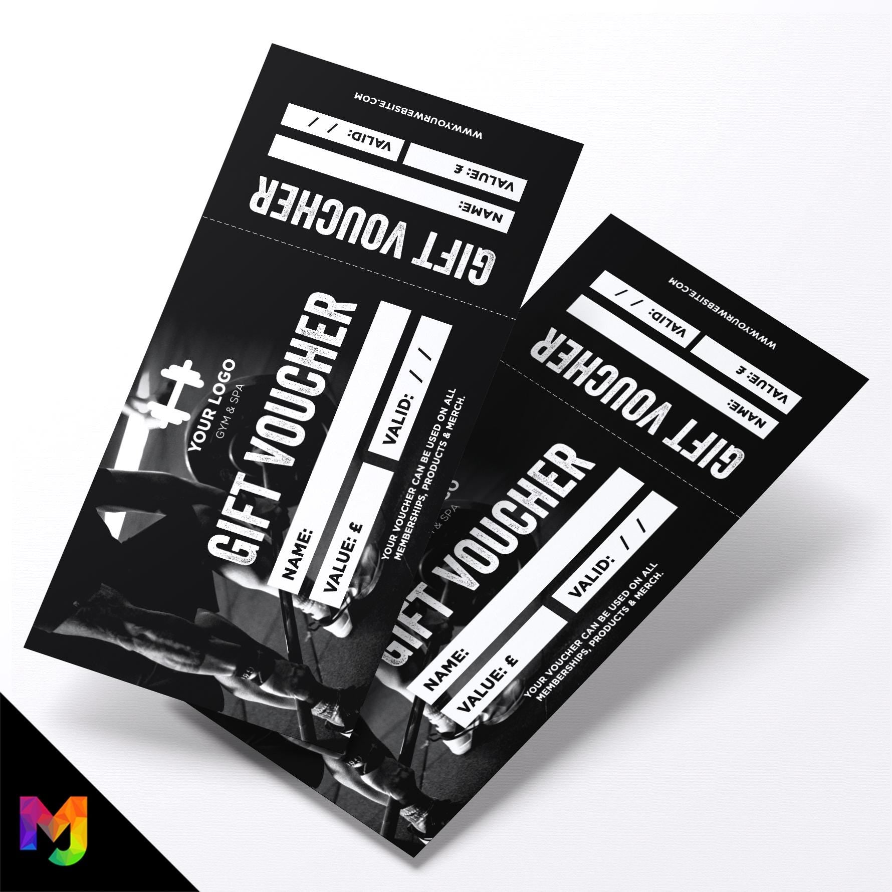 Custom printed gift vouchers | Perforated stubs | Gym Personal Trainer Muscle Fitness Boxing Exercise Training 2
