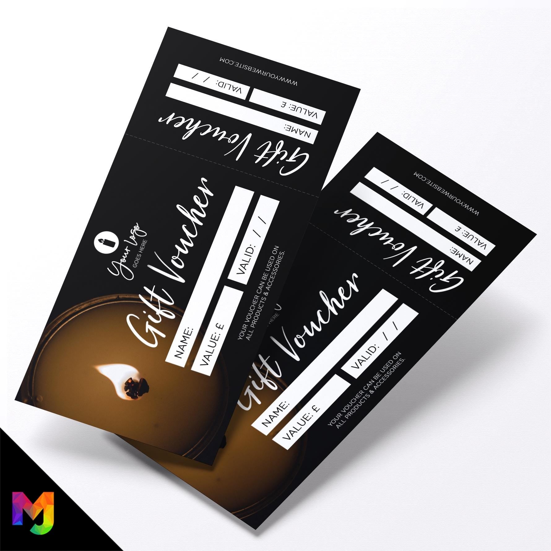 Custom printed gift vouchers | Perforated stubs | Candle scents wax melts melting burner products business 01
