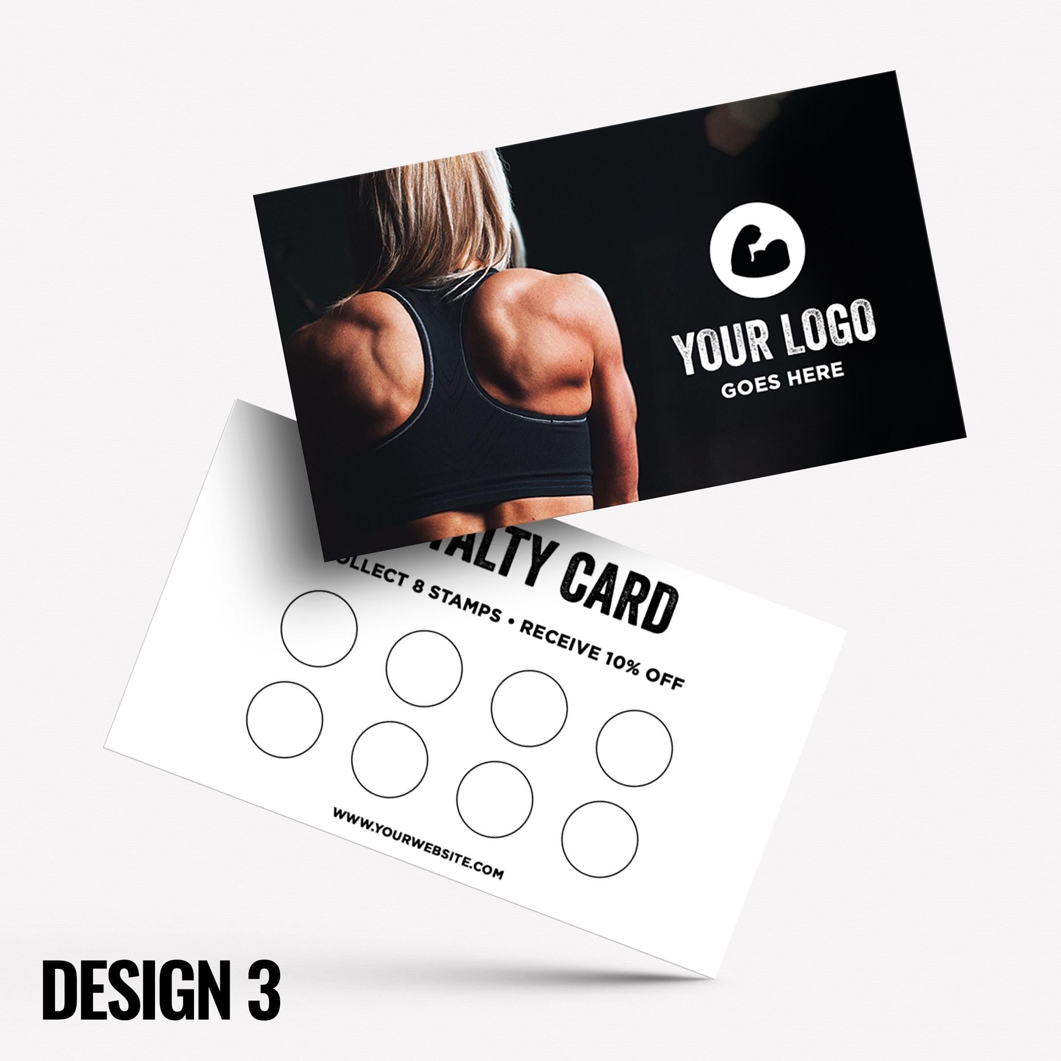 Custom printed loyalty reward cards | Gym workout personal trainer training muscle weight lifting lift weight businesses