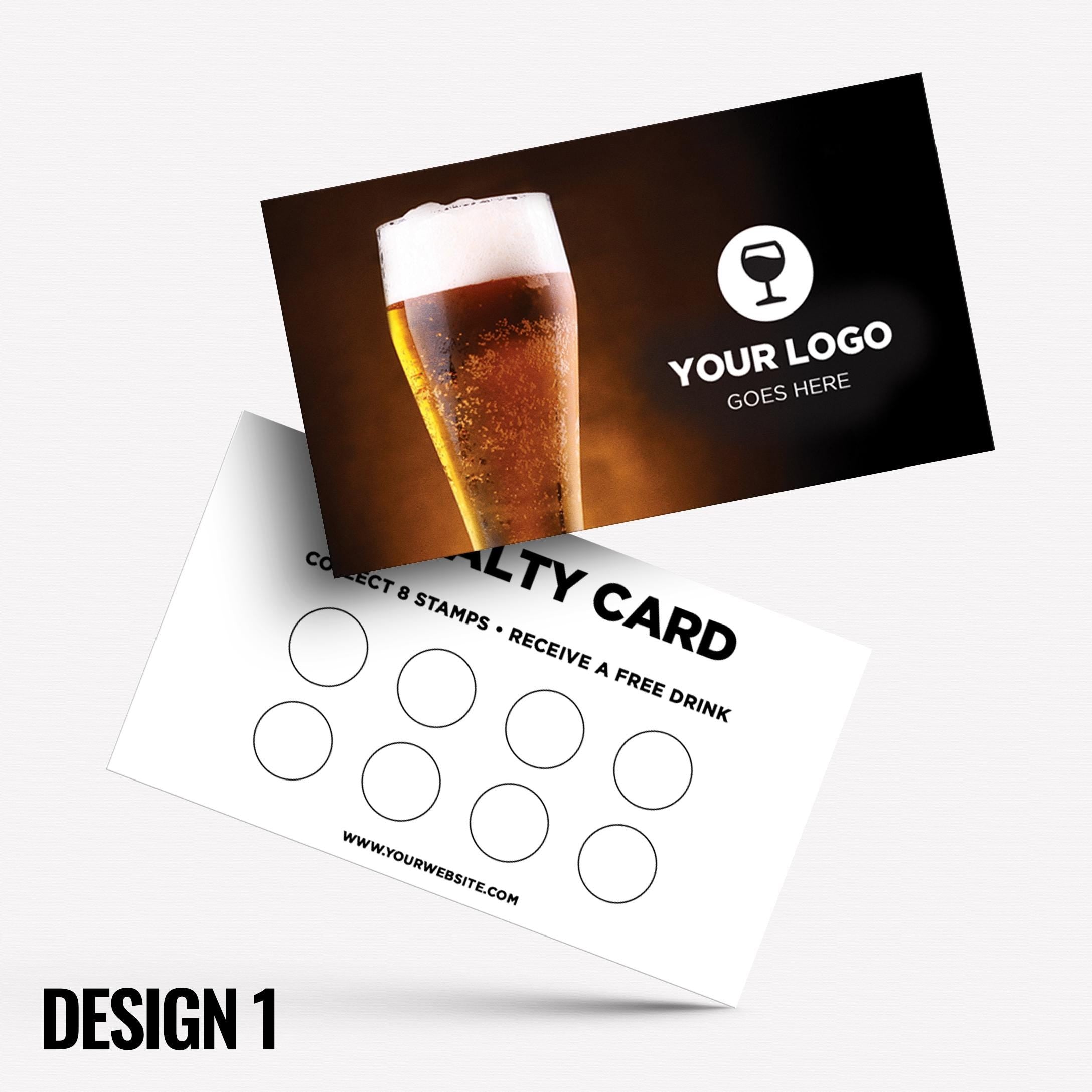 Custom printed loyalty reward cards | Drinks Bar Pub Cocktails Beer Restaurant Cafe Micropub Bars Pints Wine Winebar Businesses