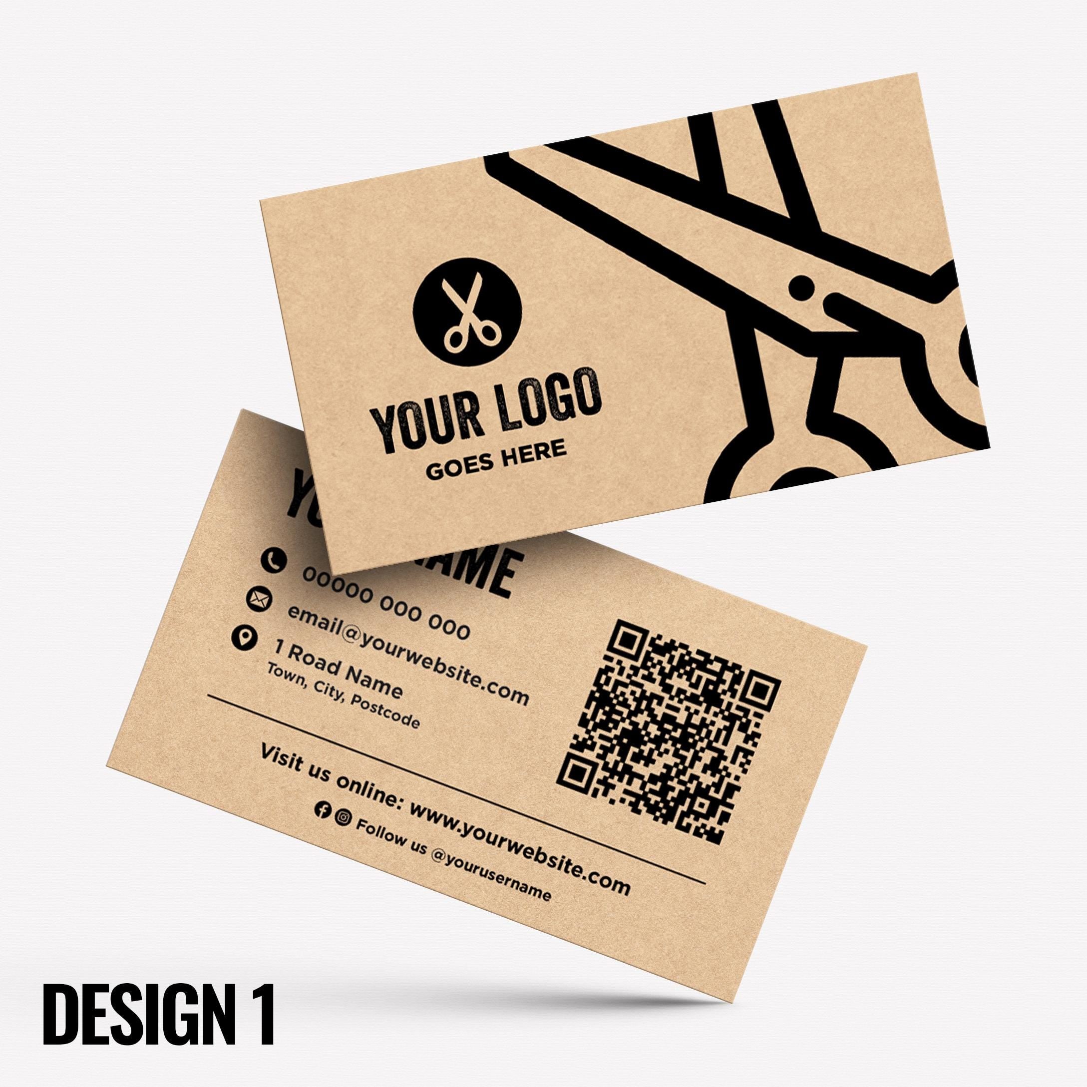 Custom Kraft Business Card Printing | Barber hairdresser stylist skin fade grooming male barbers barbering cut businesses