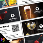 Custom Business Card Printing | Drinks Bar Pub Cocktails Beer Restaurant Cafe Micropub Bars Pints Wine Winebar Businesses