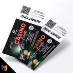 Custom casino night event tickets | Perforated stubs | Gamble casino gambling event pub charity event 3