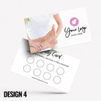 Custom printed loyalty reward cards | Massage therapy masseur sports beauty businesses meditation