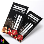 Custom printed gift vouchers | Perforated stubs | Present Gift Box Design Red Silver Gold Black Elegant 3