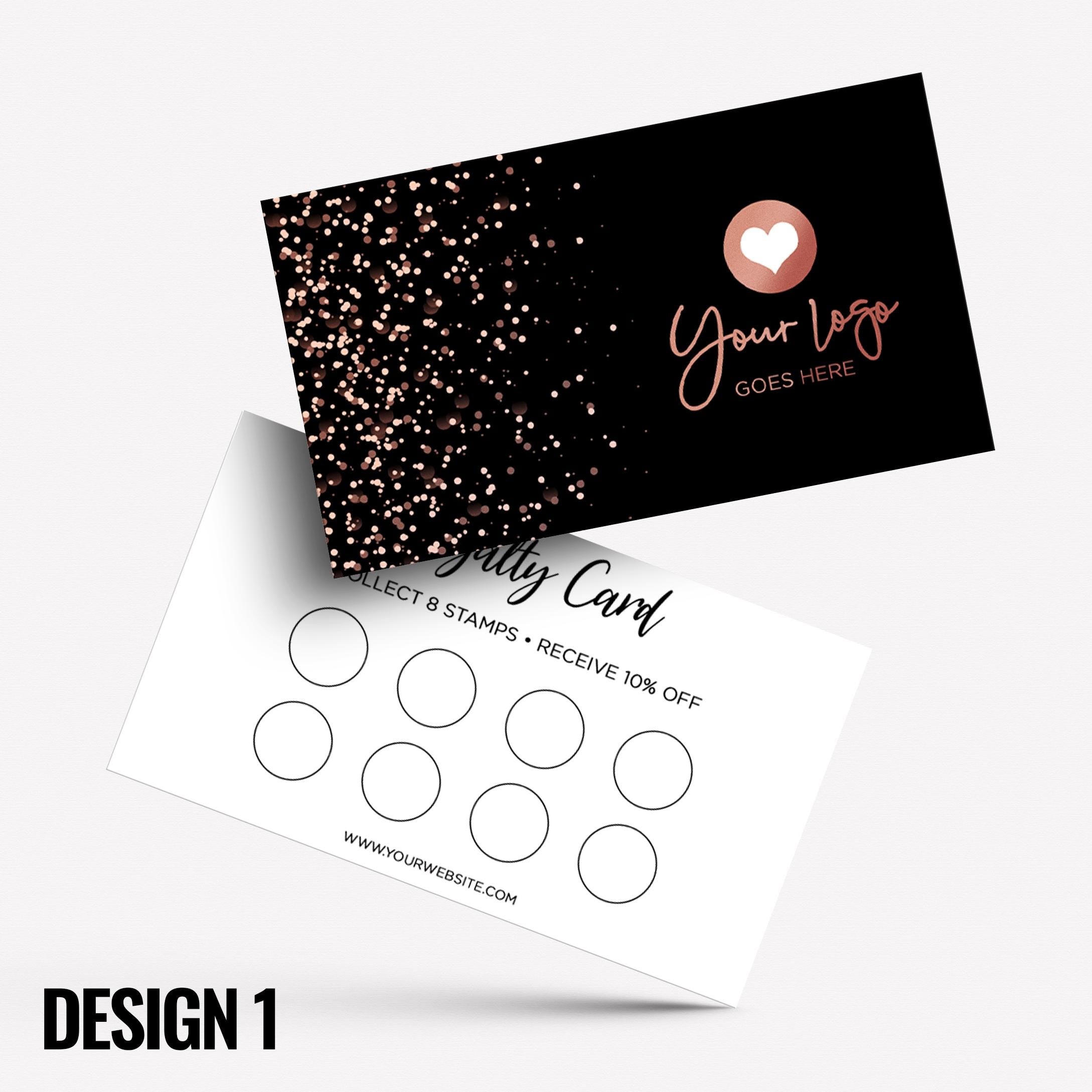 Custom printed loyalty reward cards | Glitter Style Modern Design Gold Rose Blue Pink Glittery Elegant Cute Feminine Businesses