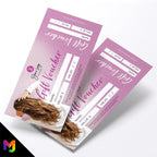 Custom printed gift vouchers | Perforated stubs | Hairdresser salon beautician hair female woman business 01