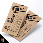 Custom printed kraft gift vouchers | Eco-friendly recycled | Barber hairdresser business shave skin fade stylist grooming 2