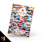 Custom jewellery backing card printing | A6 size | Coloured bricks pattern abstract style design