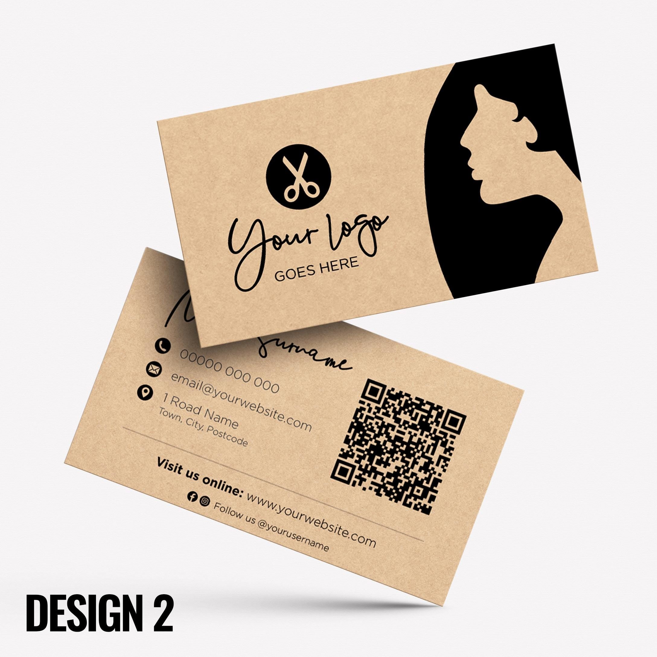 Custom Kraft Business Card Printing | Hair salon stylist hair dresser hairdressing beauty female beautician businesses
