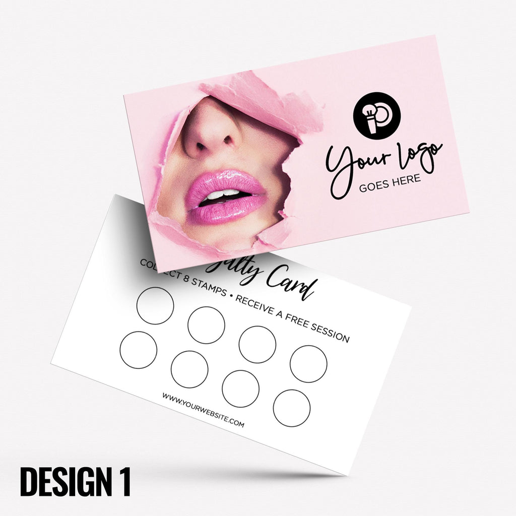 Custom printed loyalty reward cards | Make up artist MUA beautician stylist PMU girls makeup lash lips brushes businesses