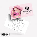 Custom printed loyalty reward cards | Make up artist MUA beautician stylist PMU girls makeup lash lips brushes businesses