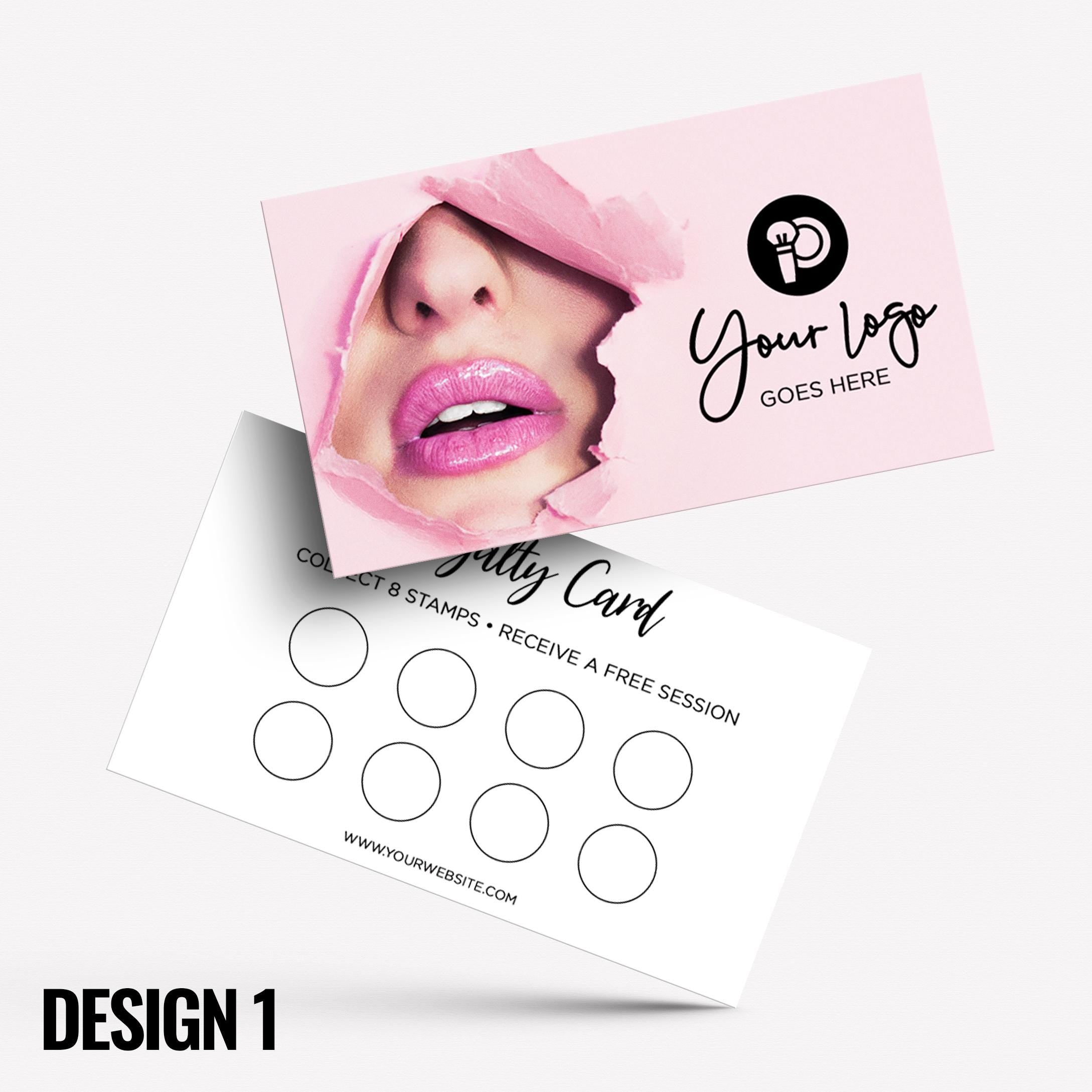 Custom printed loyalty reward cards | Make up artist MUA beautician stylist PMU girls makeup lash lips brushes businesses