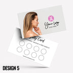 Custom printed loyalty reward cards | Hair salon stylist hair dresser hairdressing beauty female beautician businesses