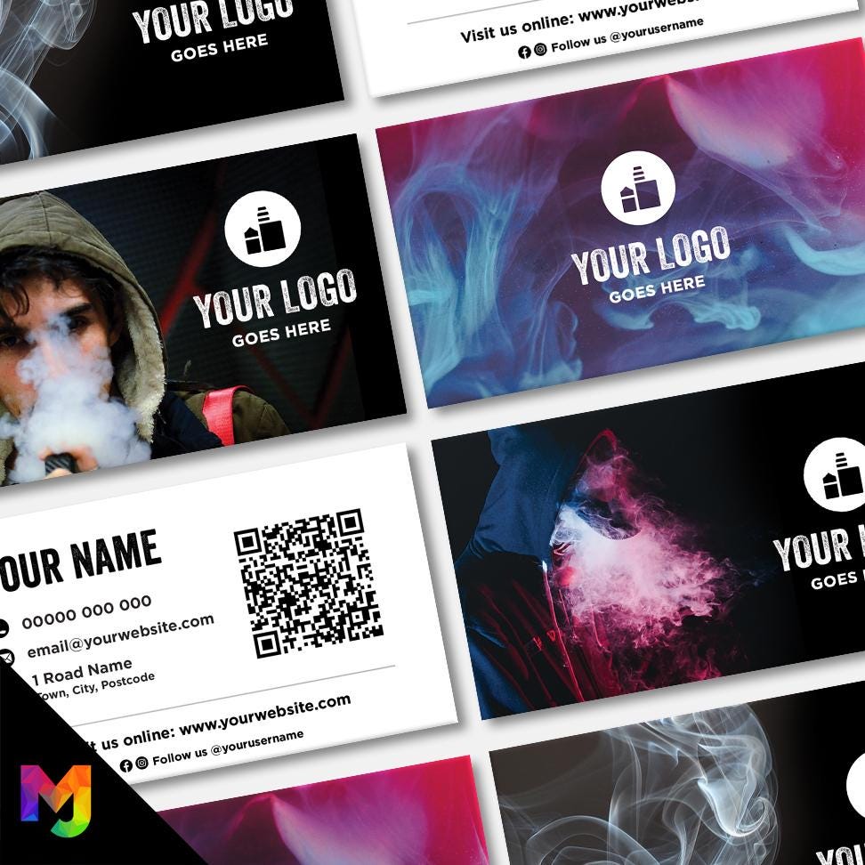 Custom Business Card Printing | Vape shop vaping quit smoking vapour e-liquid juice refill mod vapour smoke designs businesses