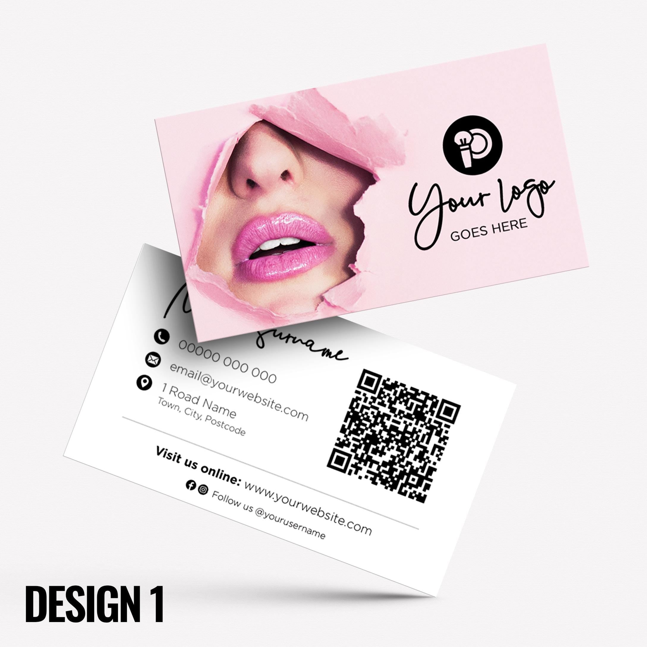 Custom Business Card Printing | Make up artist MUA beautician stylist PMU girls makeup lash lips brushes businesses