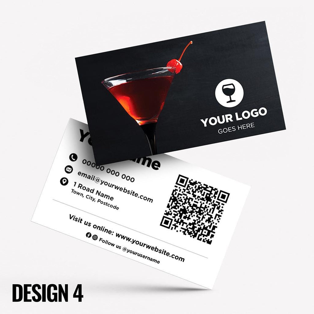 Custom Business Card Printing | Drinks Bar Pub Cocktails Beer Restaurant Cafe Micropub Bars Pints Wine Winebar Businesses