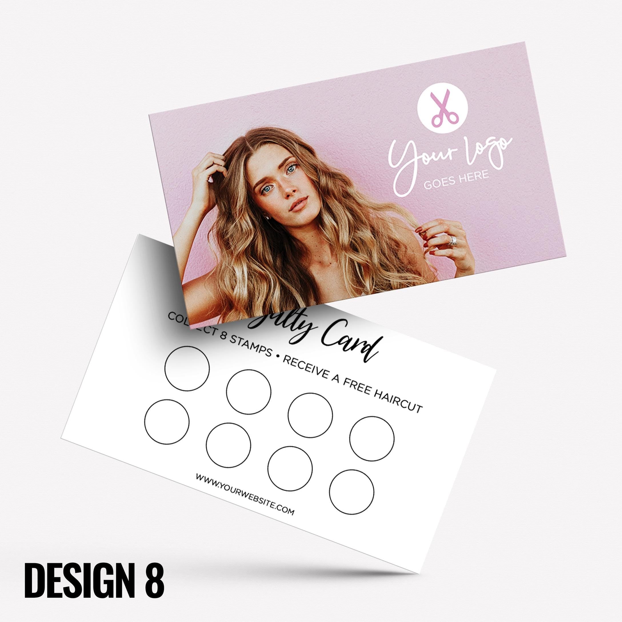 Custom printed loyalty reward cards | Hair salon stylist hair dresser hairdressing beauty female beautician businesses
