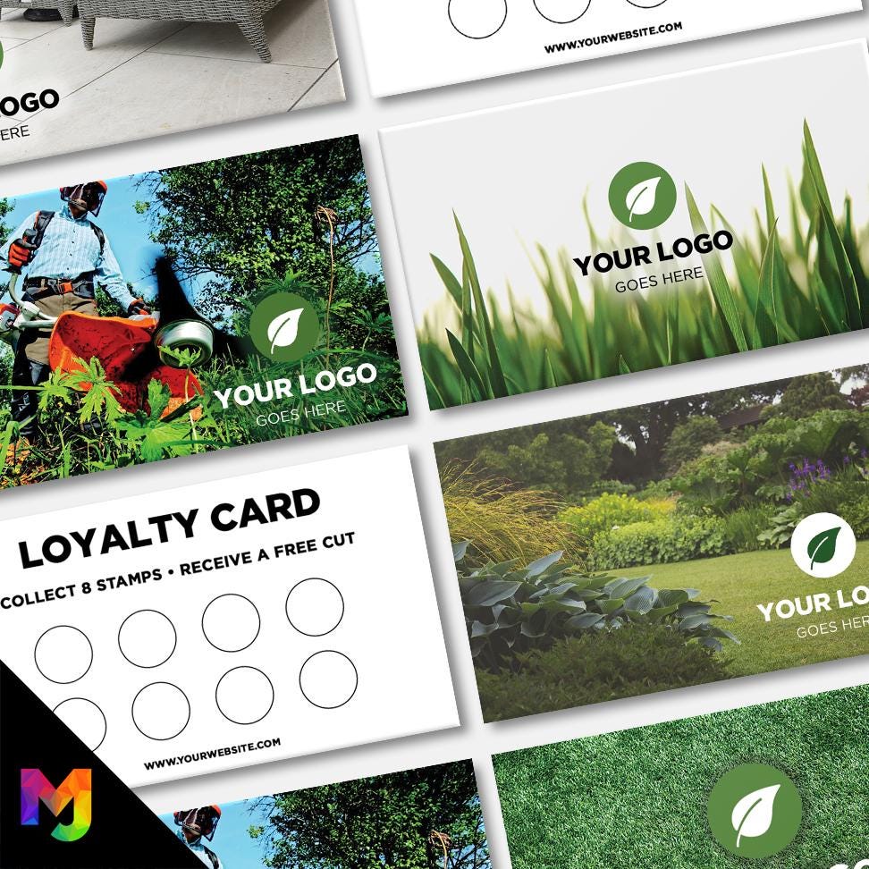 Custom printed loyalty reward cards | Gardener Grass Flowers Landscape Landscaping Garden Landscaper Patios Slabs Grass Artificial Turf