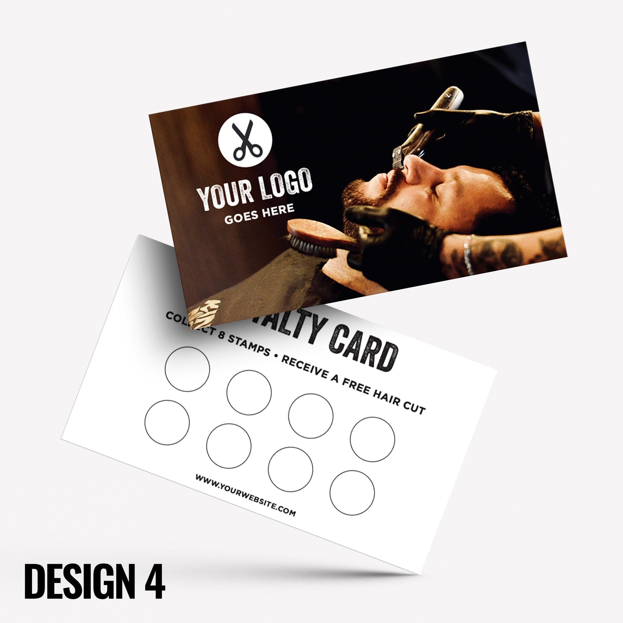Custom printed loyalty reward cards | Barber hairdresser stylist skin fade grooming male barbers barbering cut businesses