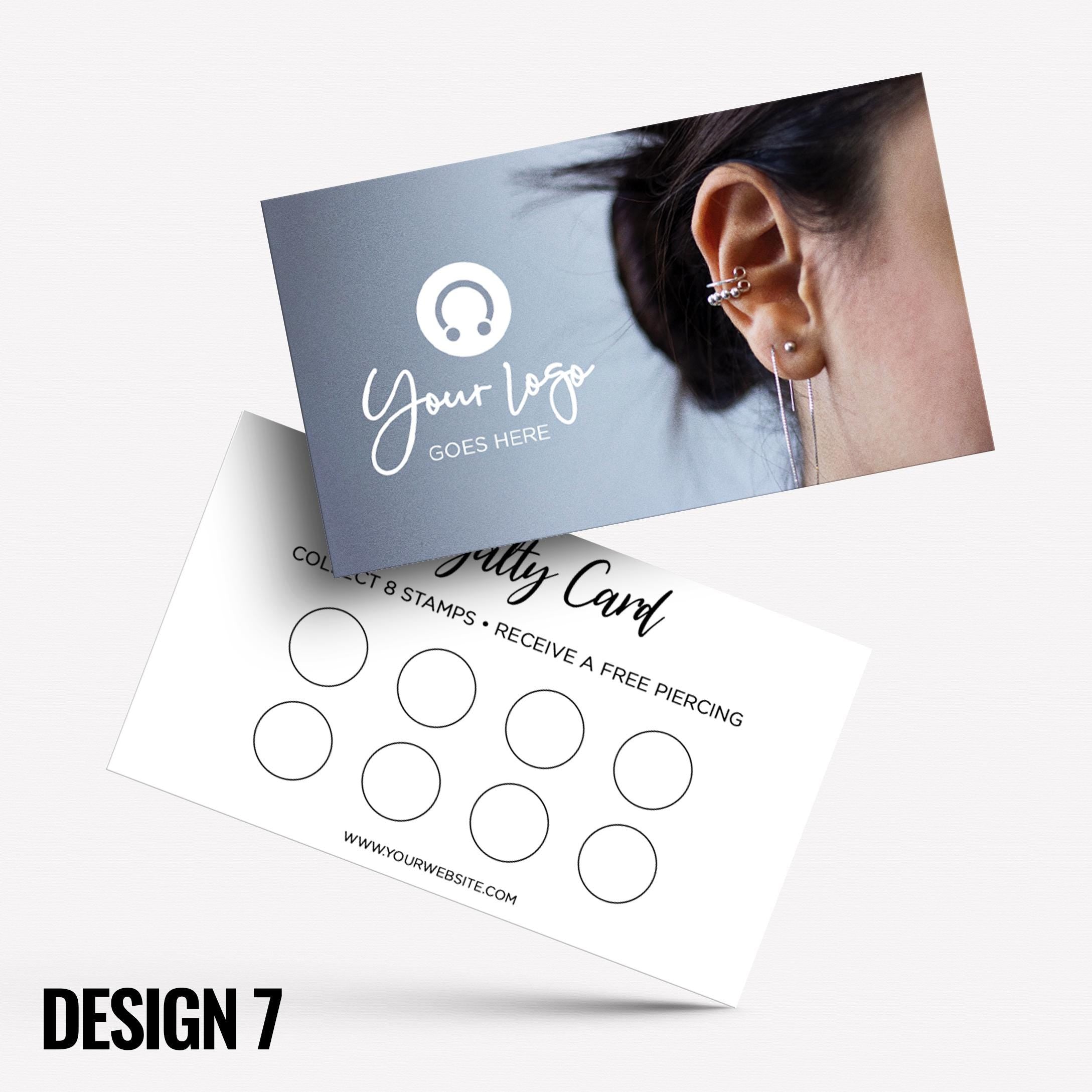 Custom printed loyalty reward cards | Tattoo studio artist piercing piercer body art jewellery tats ink inked businesses parlour salon
