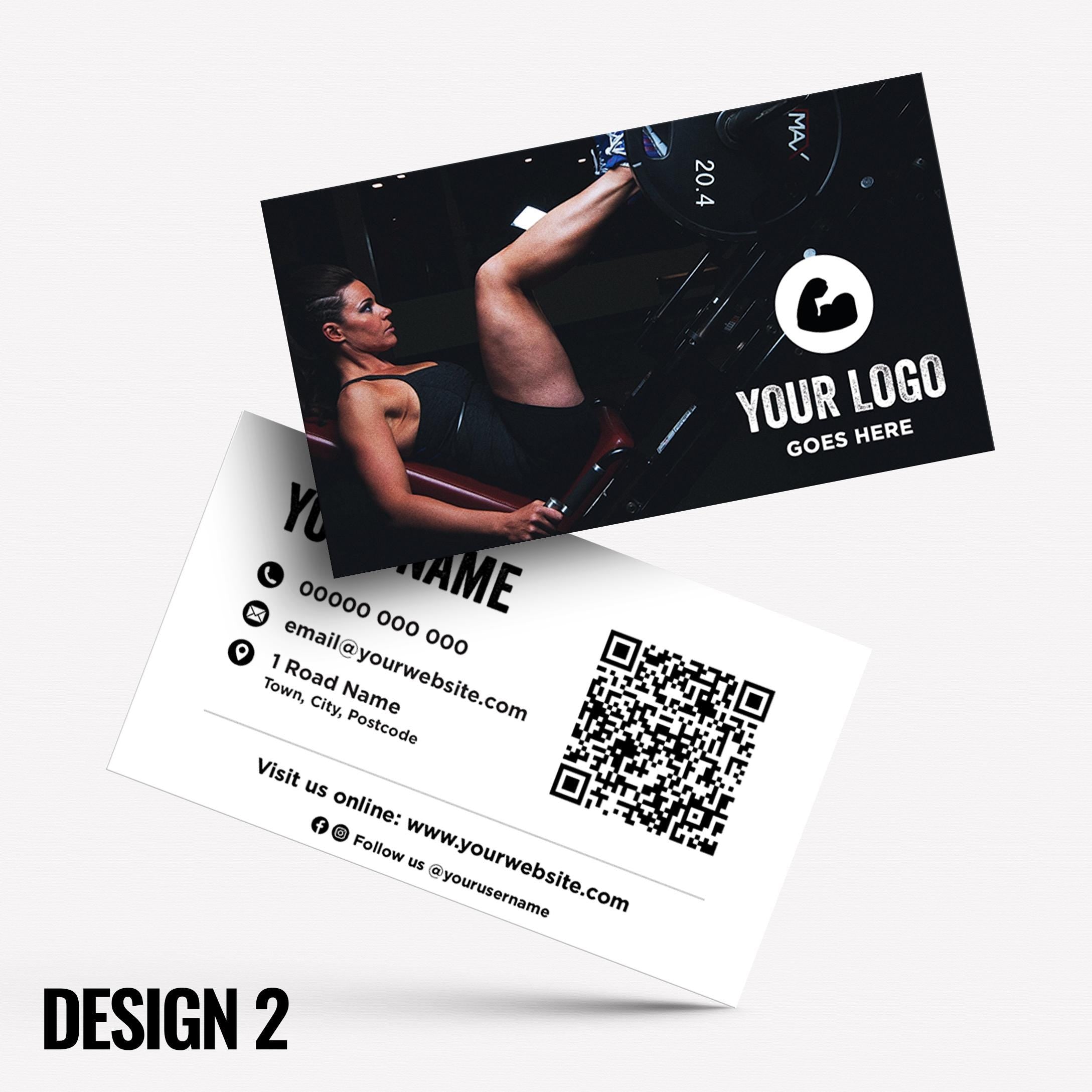 Custom Business Card Printing | Gym workout personal trainer training muscle weight lifting lift weight businesses