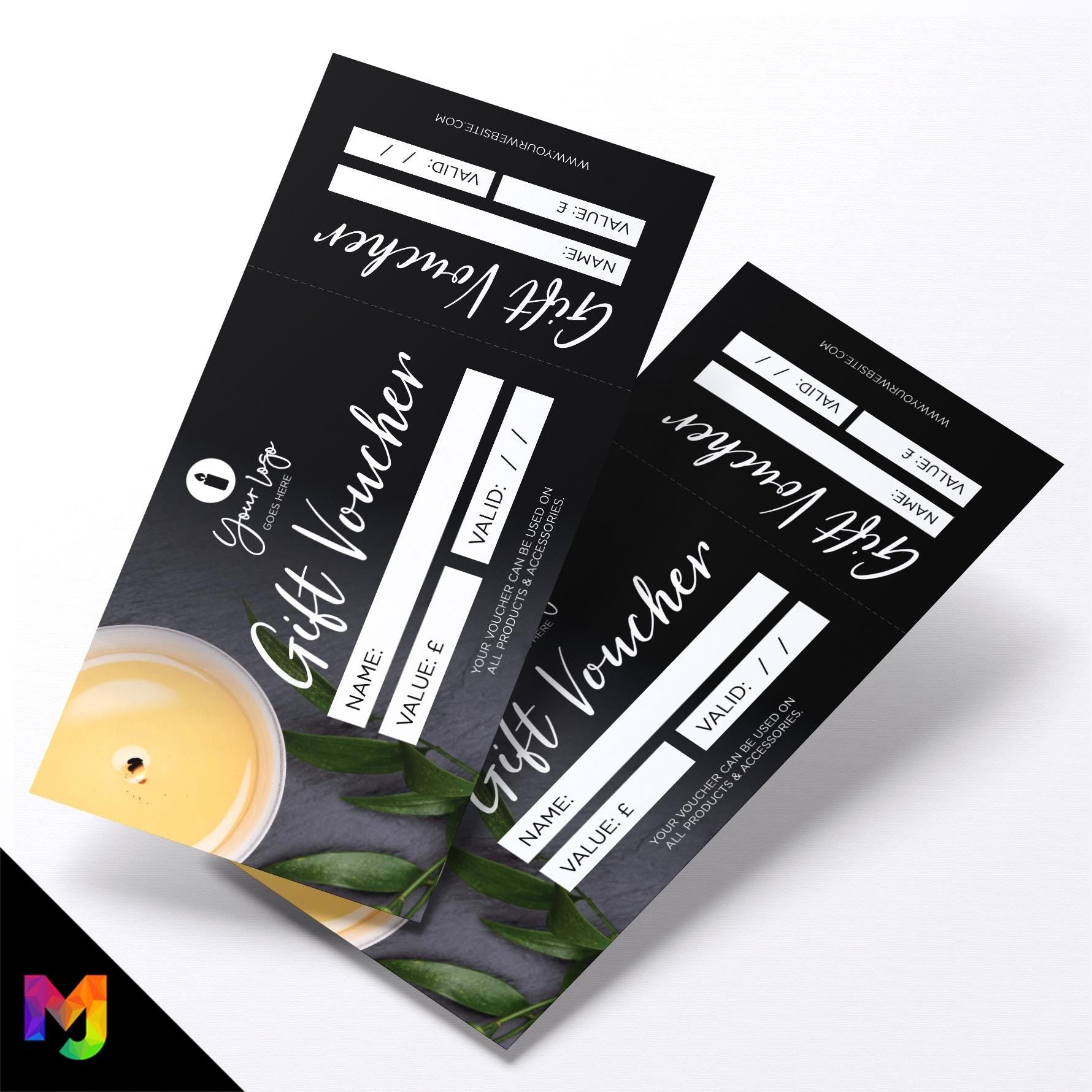Custom printed gift vouchers | Perforated stubs | Candle scents wax melts melting burner products business 04