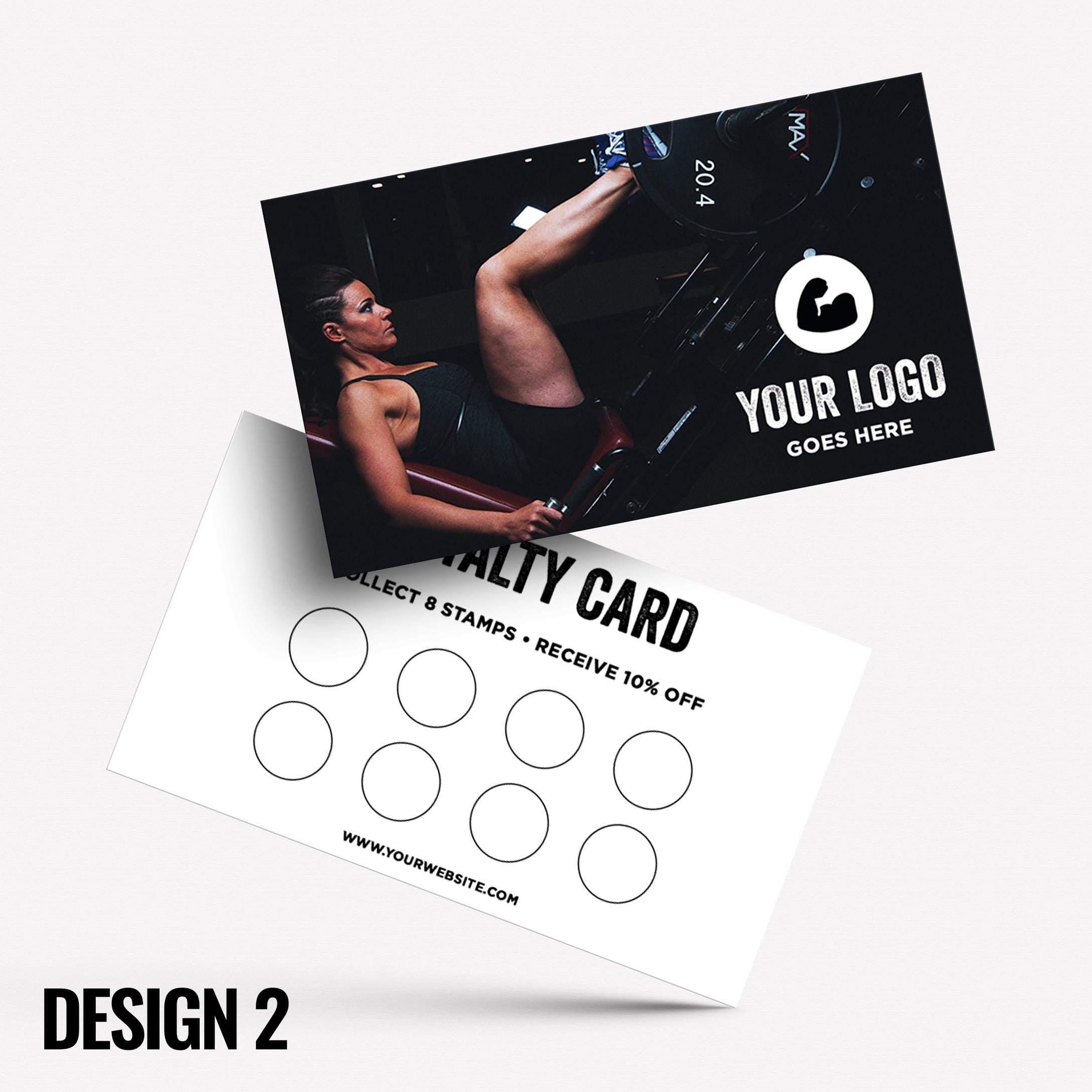 Custom printed loyalty reward cards | Gym workout personal trainer training muscle weight lifting lift weight businesses