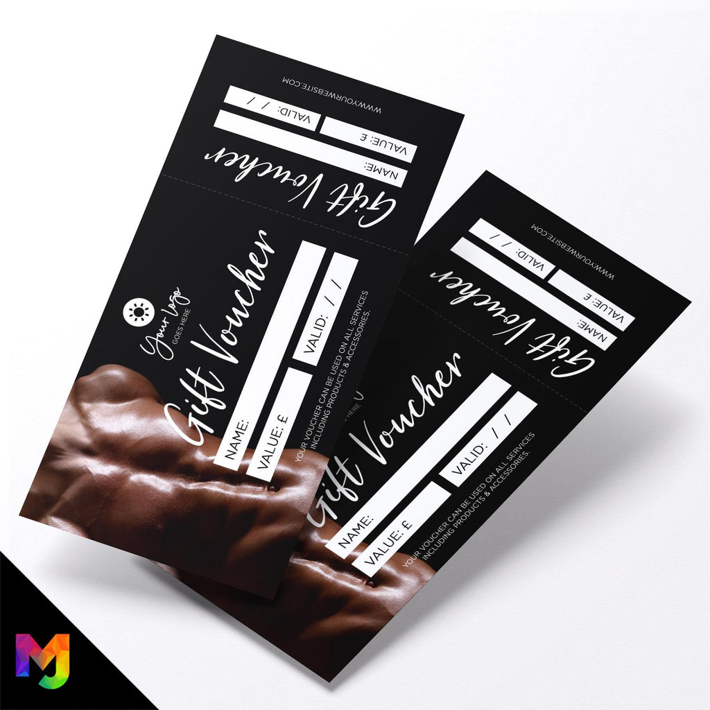 Custom printed gift vouchers | Perforated stubs | Tanning shop tan beautician beauty spraytan spray business 03
